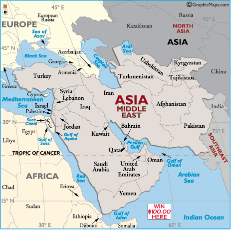 map of middle east and europe. Middle East and Europe