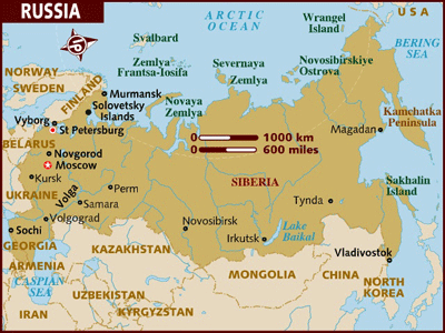 physical map of ussr. Russia captured the central
